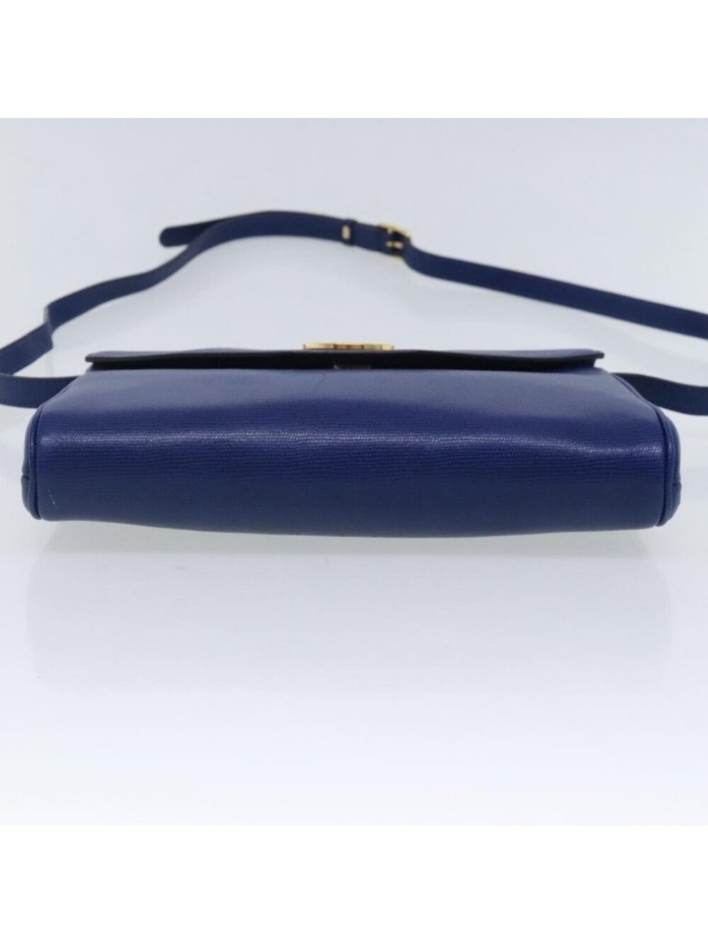 Authentic CELINE Shoulder Bag Leather Blue Gold - Picture 12 of 16